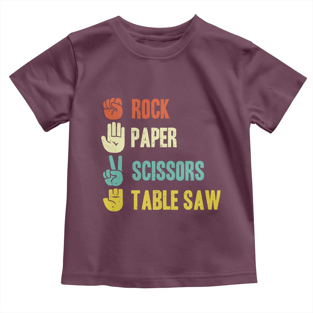 Funny Woodworker Toddler T Shirt Rock Paper Scissors Table Saw - Wonder Print Shop