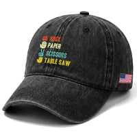 Funny Woodworker Washed Cotton Baseball Cap Rock Paper Scissors Table Saw