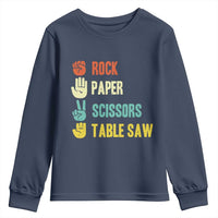 Funny Woodworker Youth Sweatshirt Rock Paper Scissors Table Saw - Wonder Print Shop