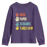 Funny Woodworker Youth Sweatshirt Rock Paper Scissors Table Saw - Wonder Print Shop