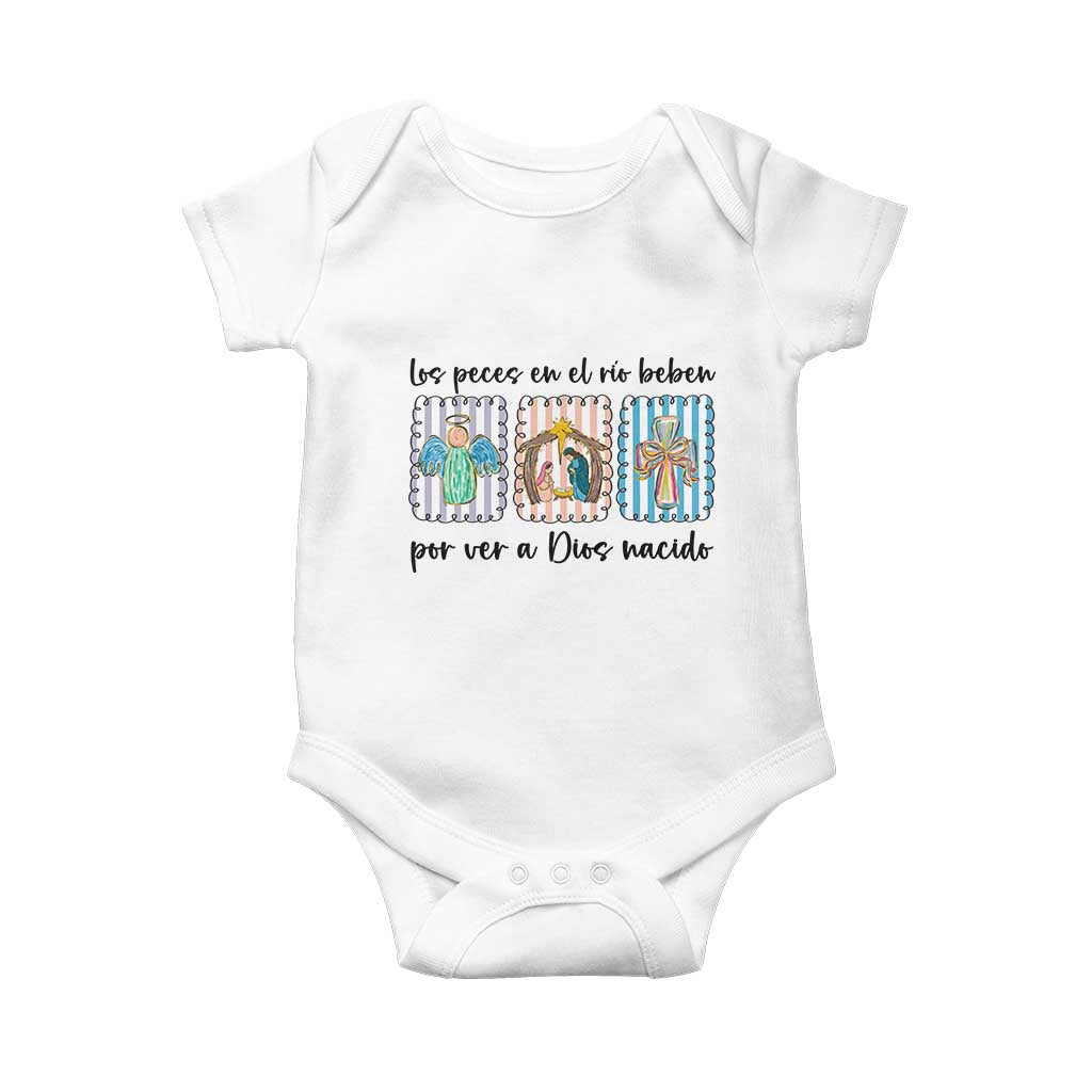 Nativity Scene Christian Christmas Baby Onesie Feliz Navidad - Wonder Print Shop