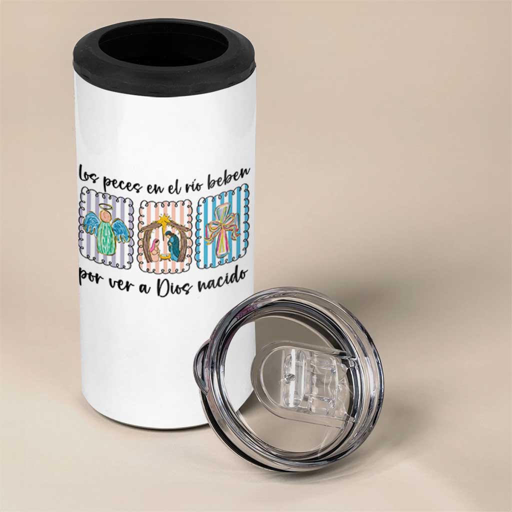 Nativity Scene Christian Christmas 4 in 1 Can Cooler Tumbler Feliz Navidad - Wonder Print Shop