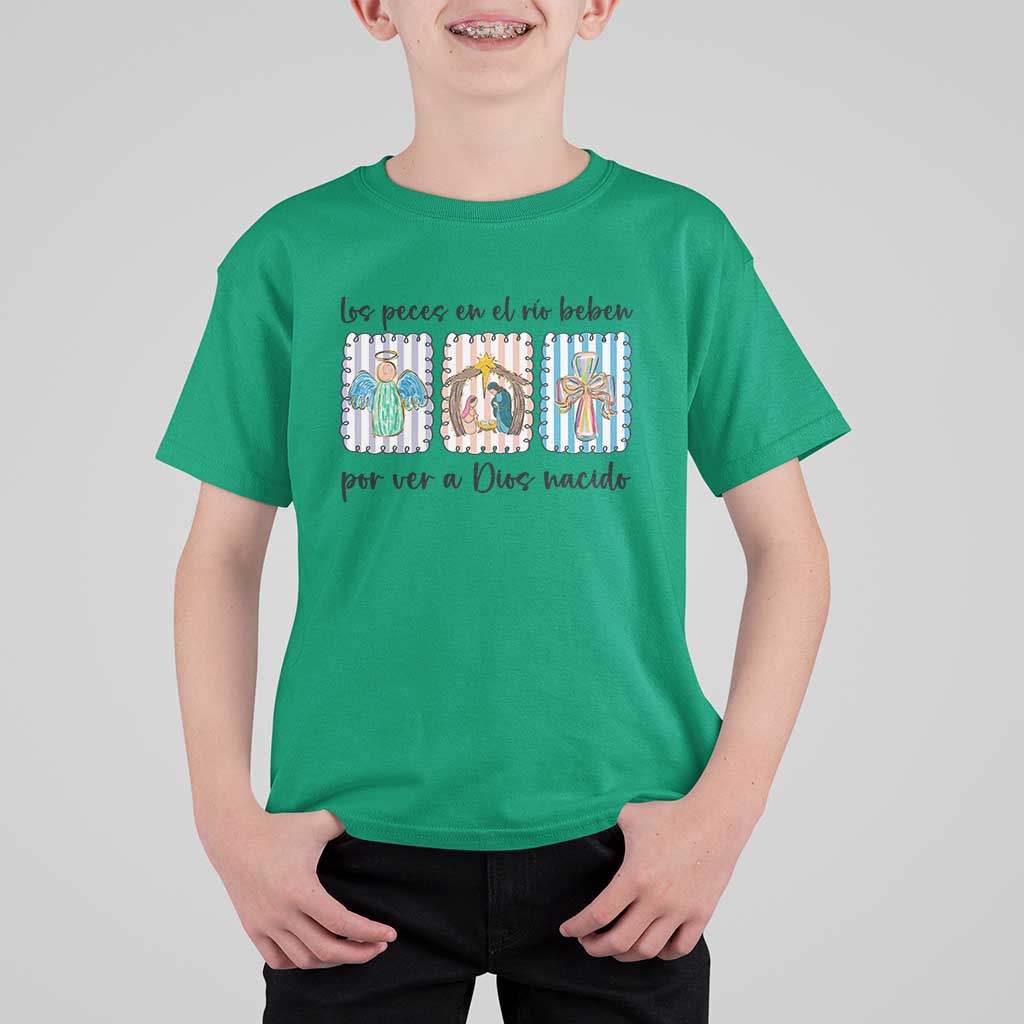 Nativity Scene Christian Christmas T Shirt For Kid Feliz Navidad - Wonder Print Shop