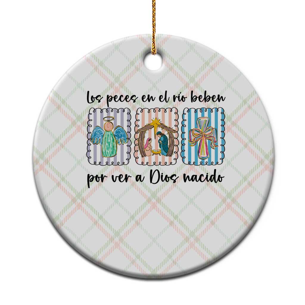 Nativity Scene Christian Christmas Ceramic Ornament Feliz Navidad - Wonder Print Shop