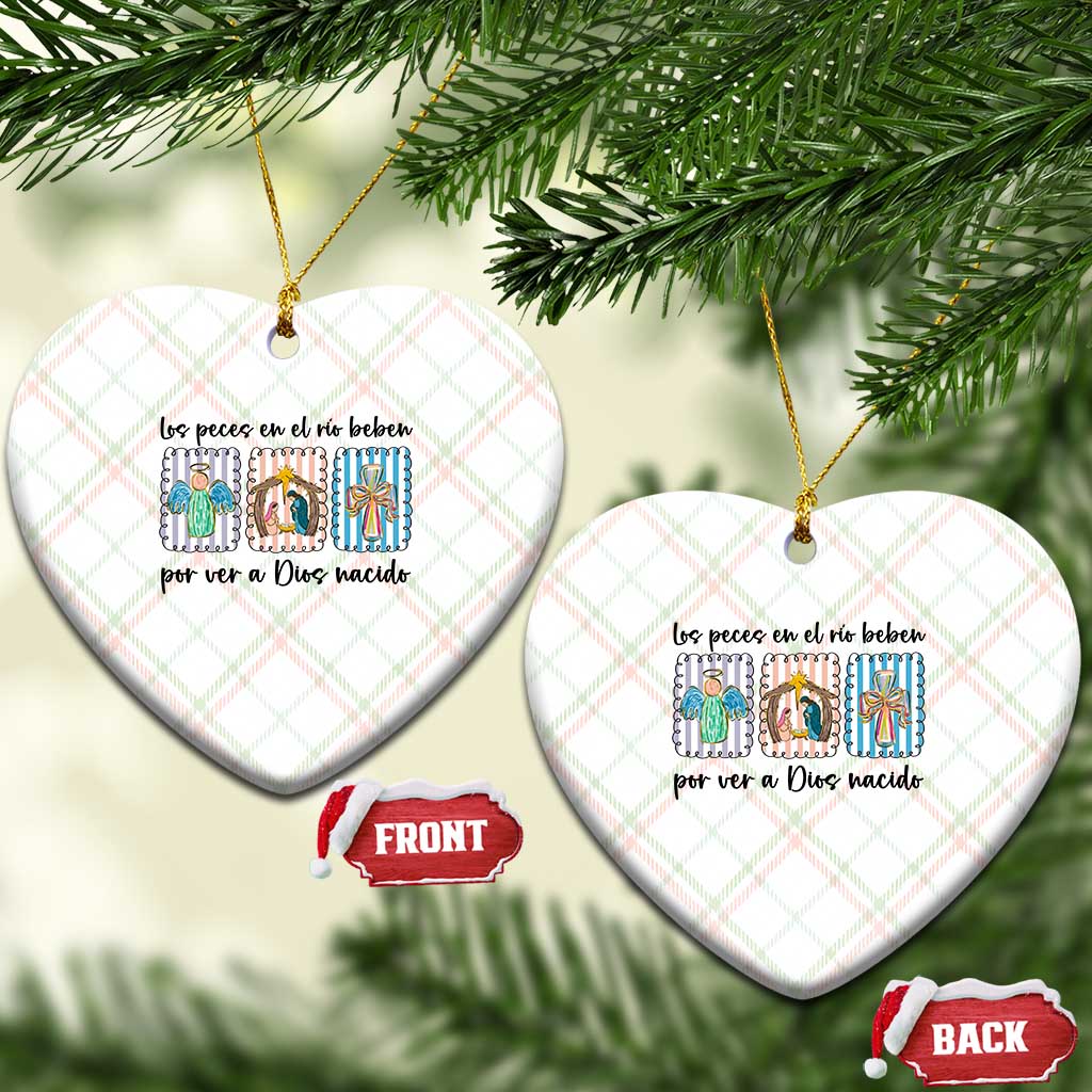 Nativity Scene Christian Christmas Ceramic Ornament Feliz Navidad - Wonder Print Shop