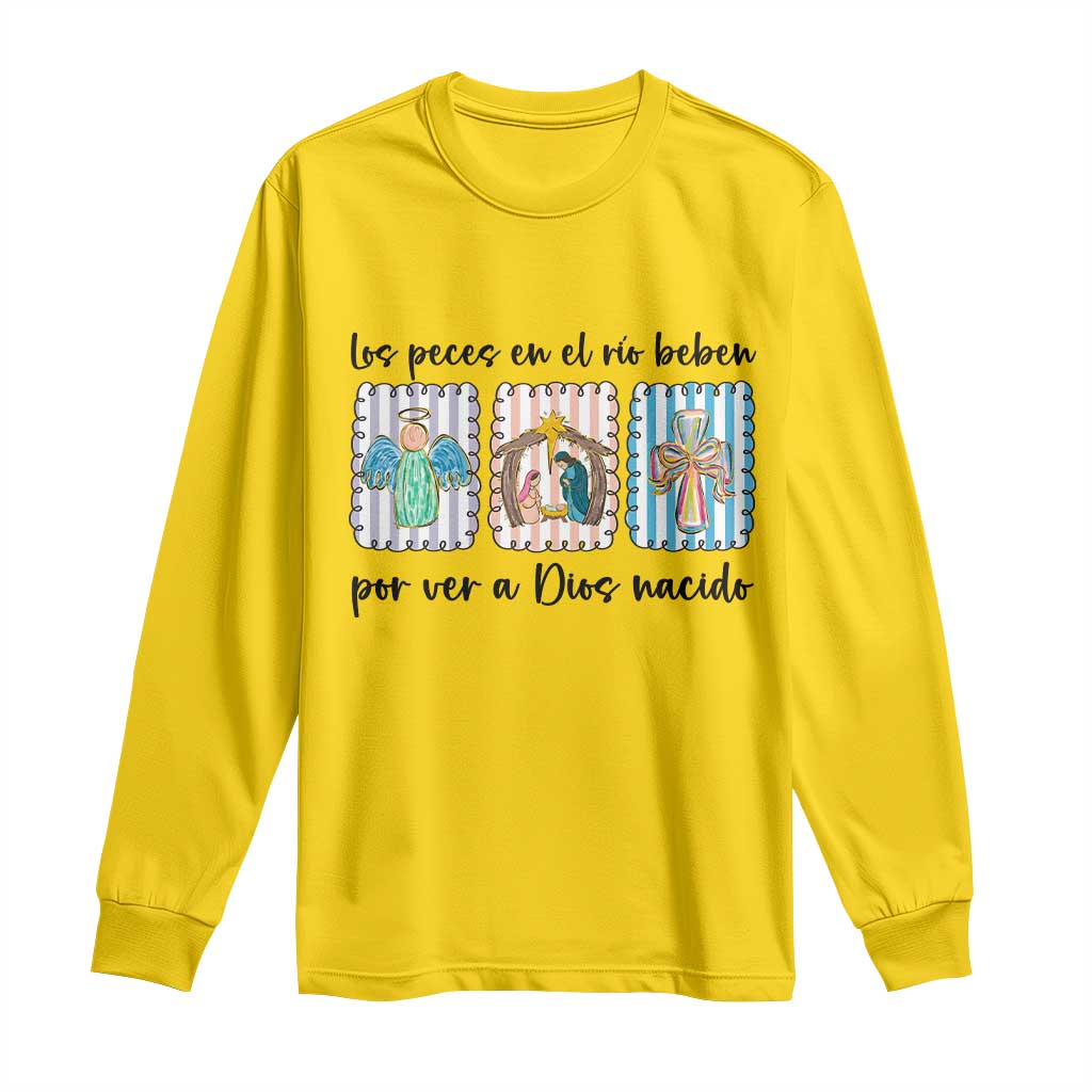 Nativity Scene Christian Christmas Long Sleeve Shirt Feliz Navidad - undefined