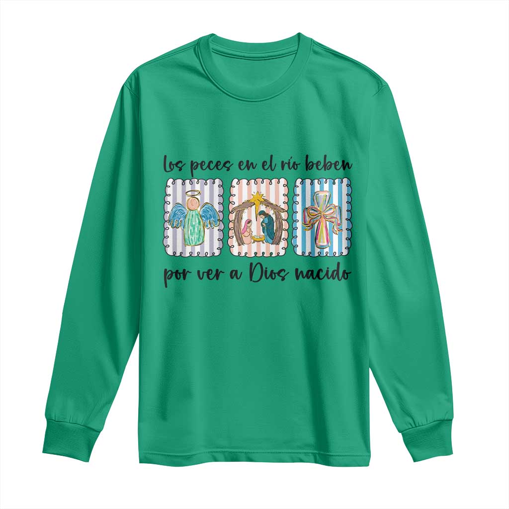 Nativity Scene Christian Christmas Long Sleeve Shirt Feliz Navidad - undefined