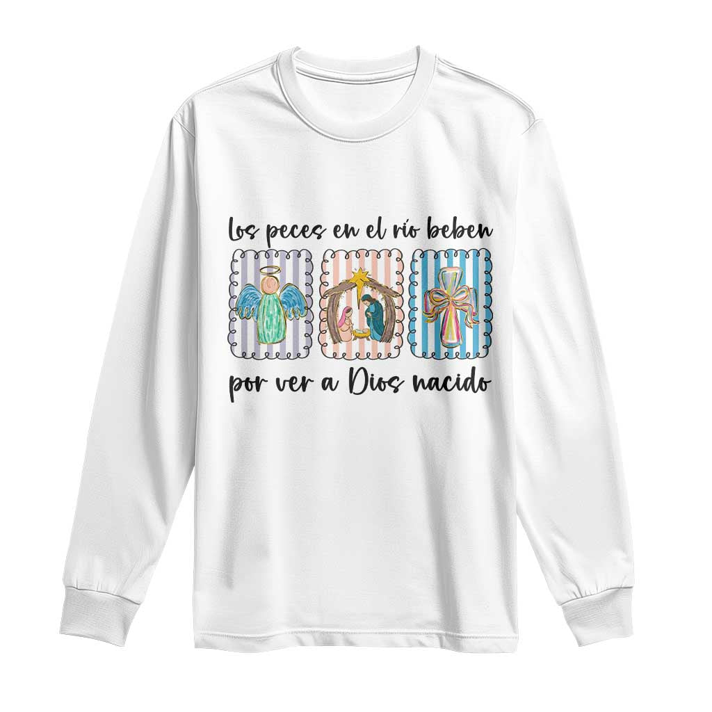 Nativity Scene Christian Christmas Long Sleeve Shirt Feliz Navidad - undefined