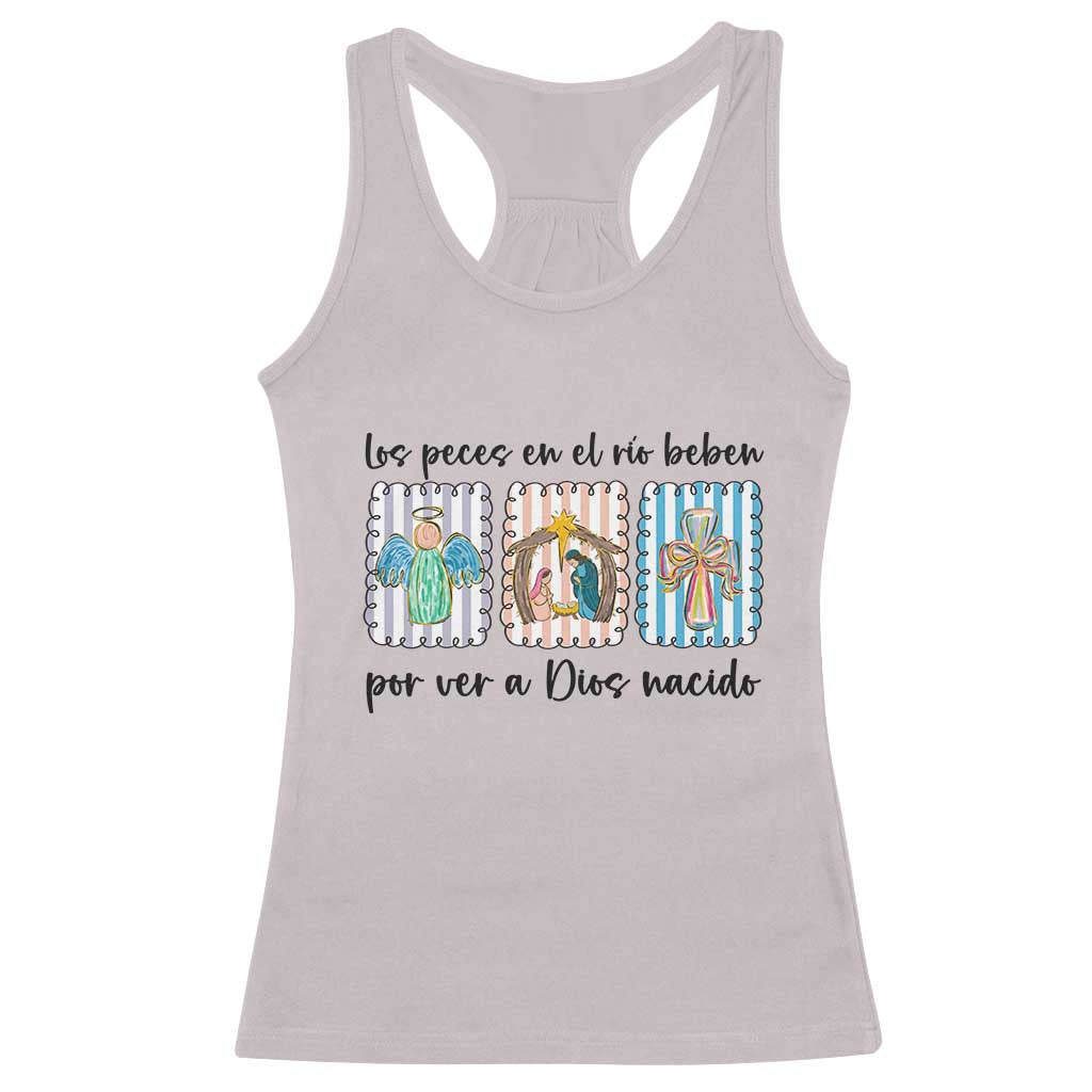 Nativity Scene Christian Christmas Racerback Tank Top Feliz Navidad - Wonder Print Shop