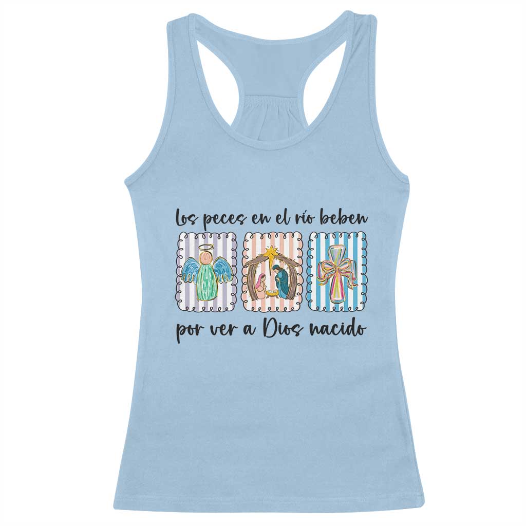 Nativity Scene Christian Christmas Racerback Tank Top Feliz Navidad - Wonder Print Shop