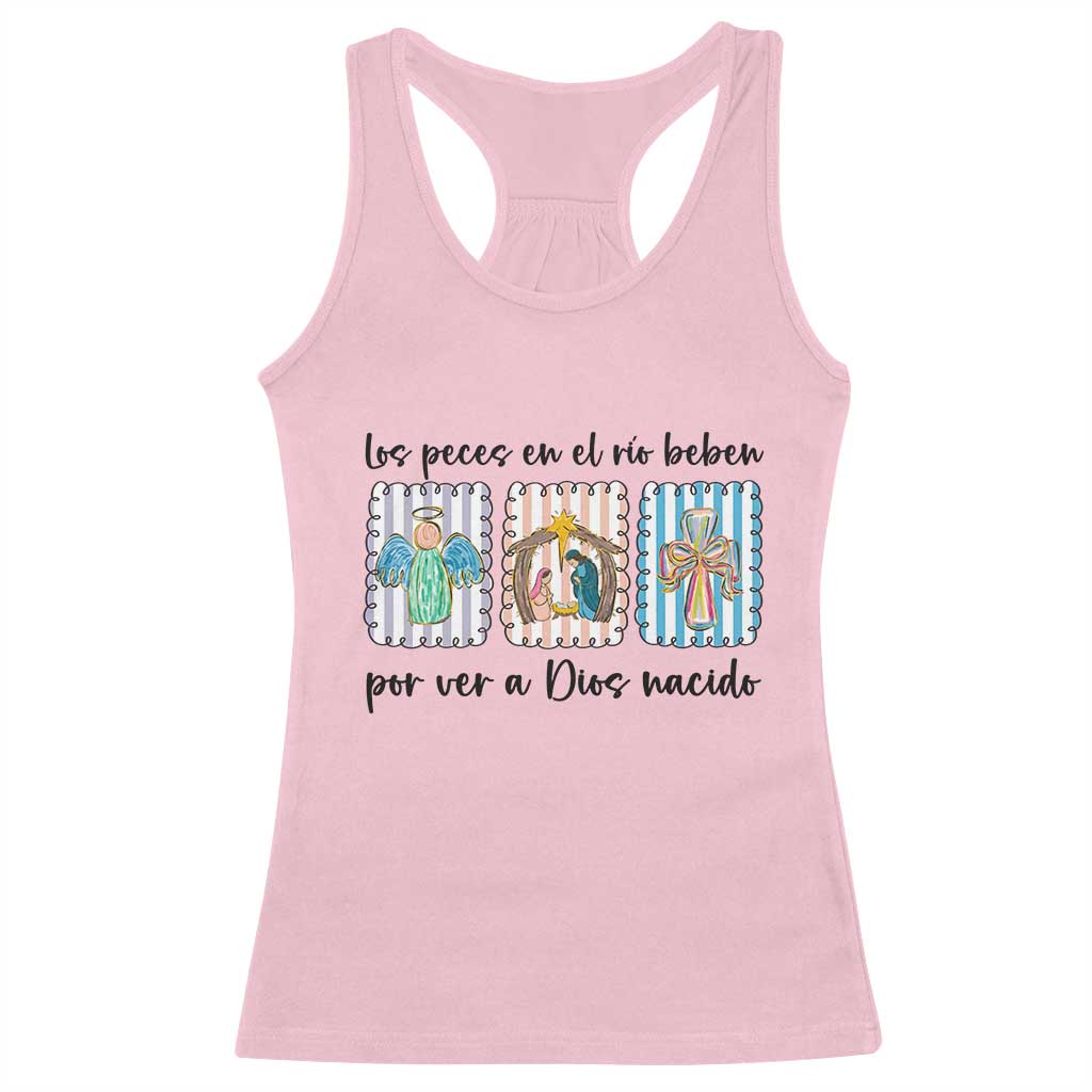 Nativity Scene Christian Christmas Racerback Tank Top Feliz Navidad - Wonder Print Shop