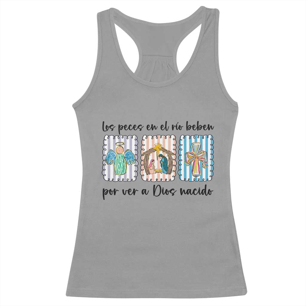 Nativity Scene Christian Christmas Racerback Tank Top Feliz Navidad - Wonder Print Shop