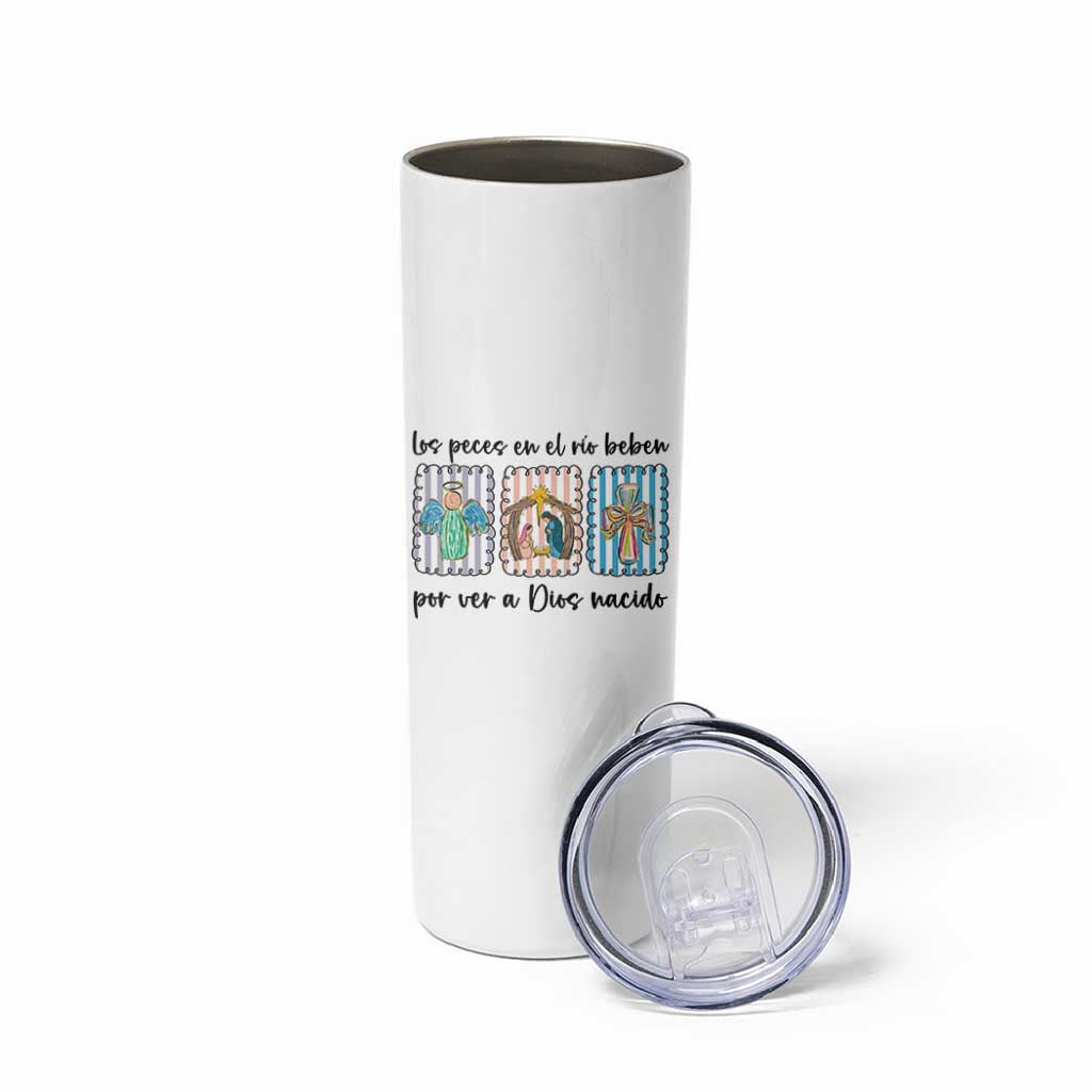 Nativity Scene Christian Christmas Skinny Tumbler Feliz Navidad - Wonder Print Shop