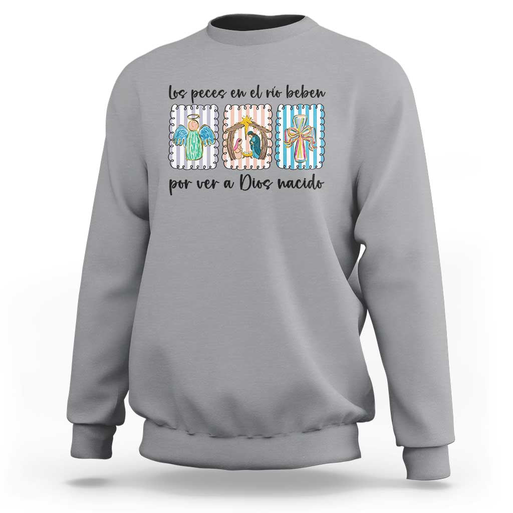 Nativity Scene Christian Christmas Sweatshirt Feliz Navidad - Wonder Print Shop