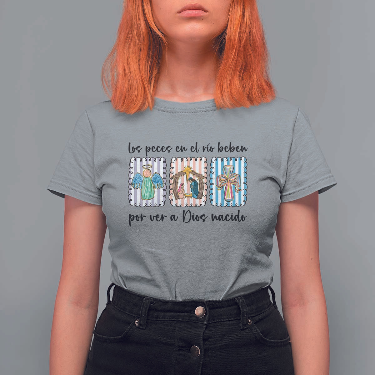 Nativity Scene Christian Christmas T Shirt For Women Feliz Navidad - Wonder Print Shop