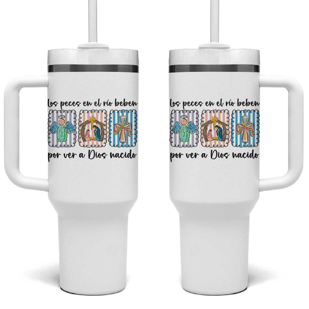 Nativity Scene Christian Christmas Tumbler With Handle Feliz Navidad - Wonder Print Shop