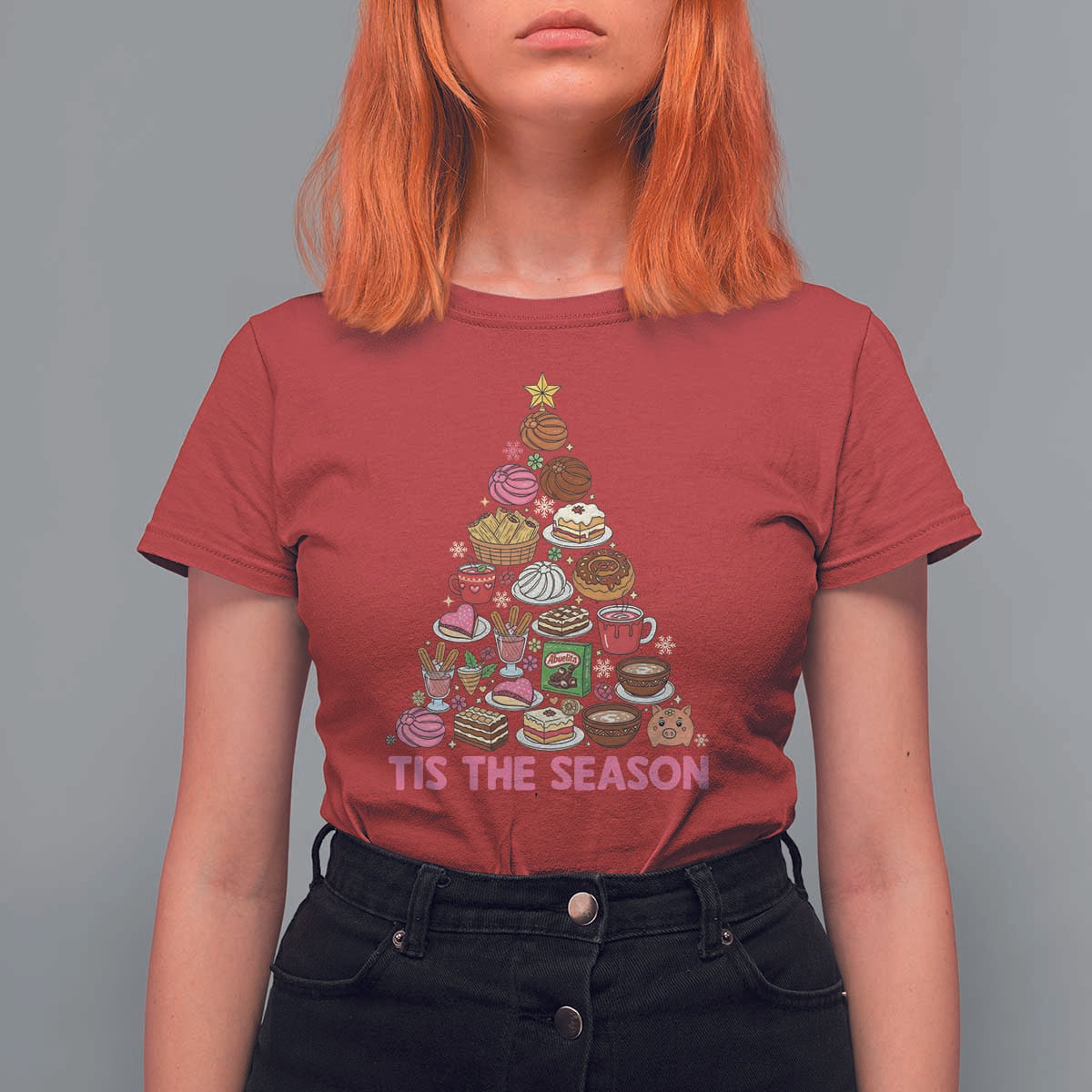 Tis The Season Mexican Christmas T Shirt For Women - Wonder Print Shop