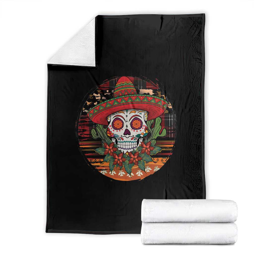 Sugar Skull Mexican Christmas Throw Blanket - Wonder Print Shop