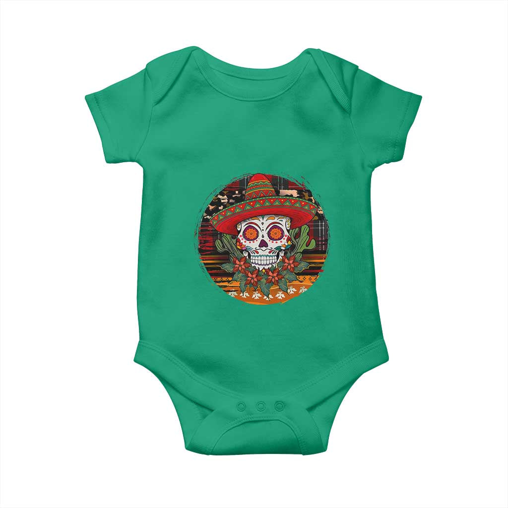 Sugar Skull Mexican Christmas Baby Onesie - Wonder Print Shop