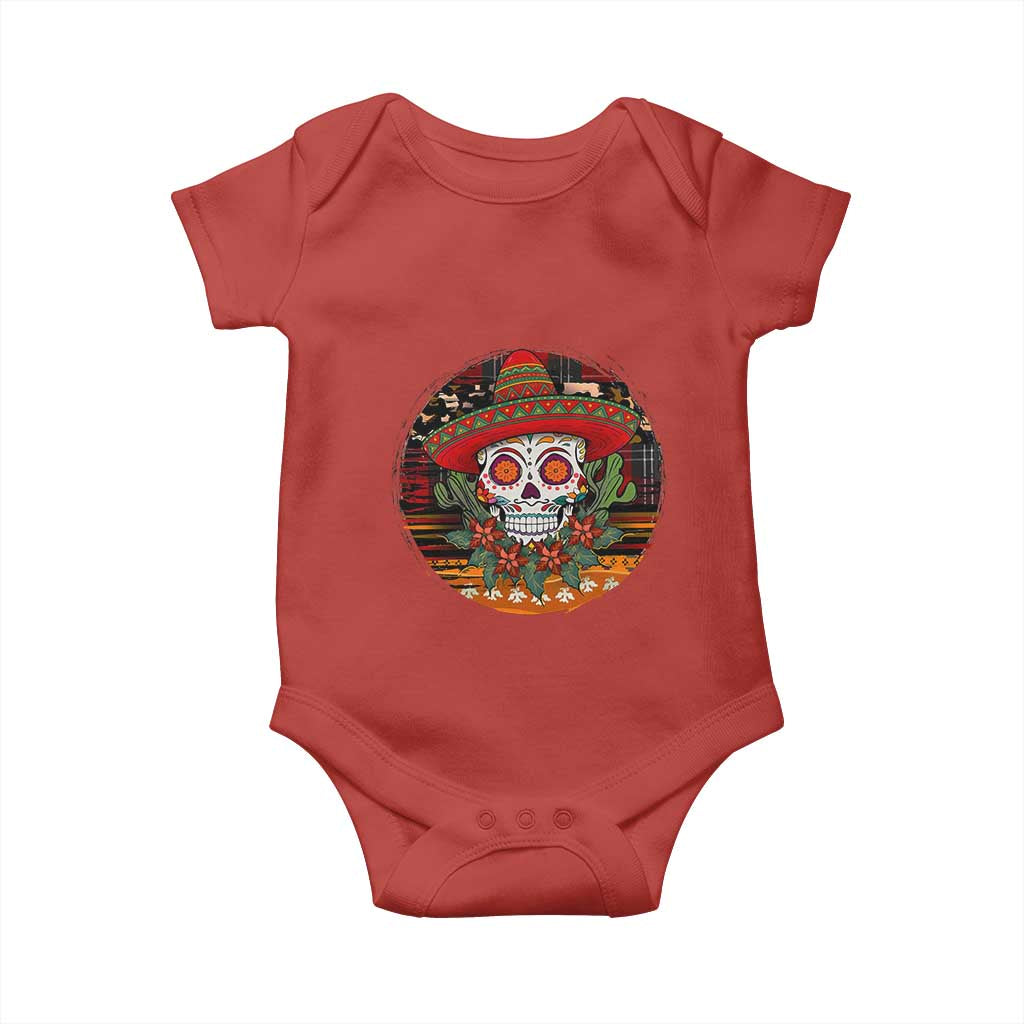 Sugar Skull Mexican Christmas Baby Onesie - Wonder Print Shop