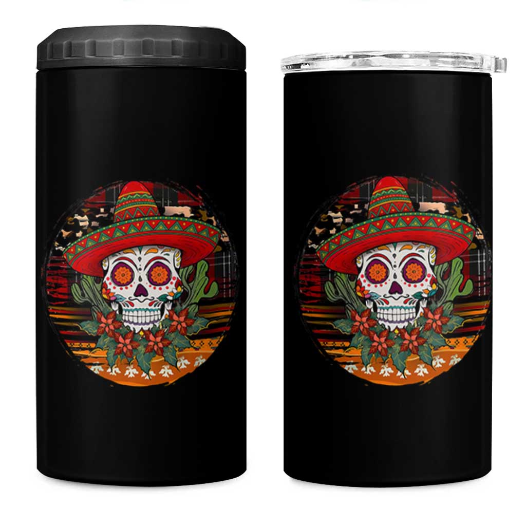 Sugar Skull Mexican Christmas 4 in 1 Can Cooler Tumbler - Wonder Print Shop