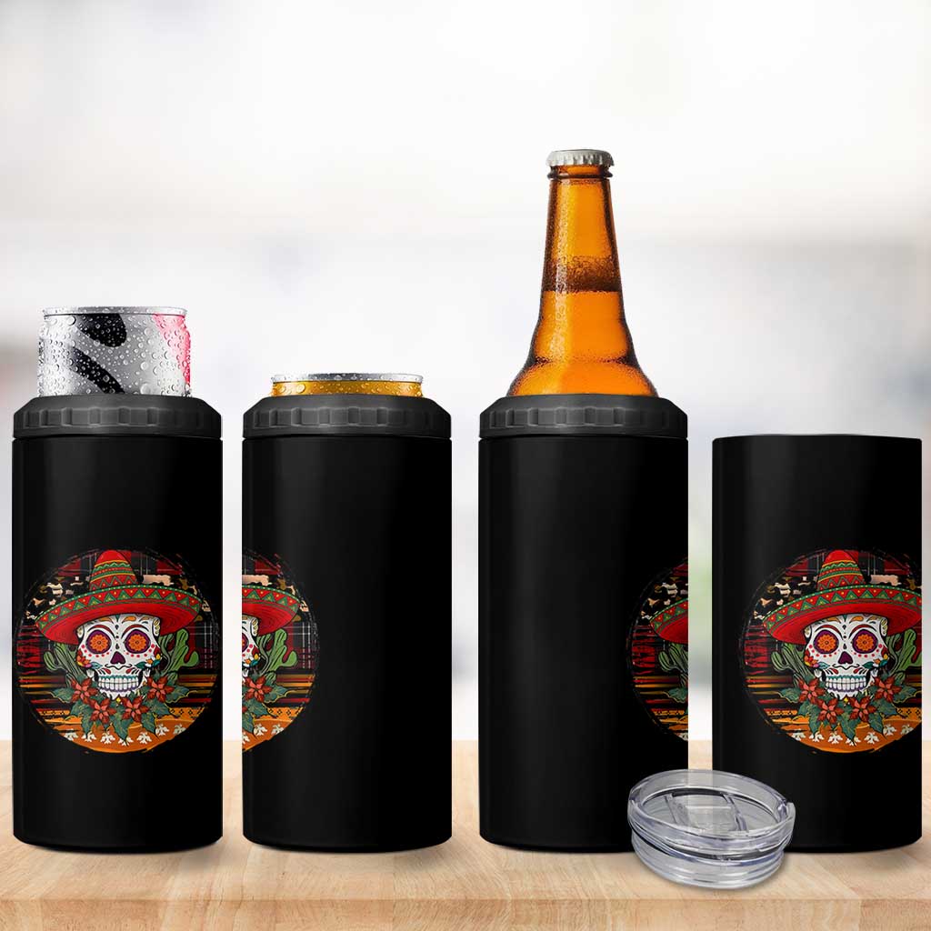 Sugar Skull Mexican Christmas 4 in 1 Can Cooler Tumbler - Wonder Print Shop