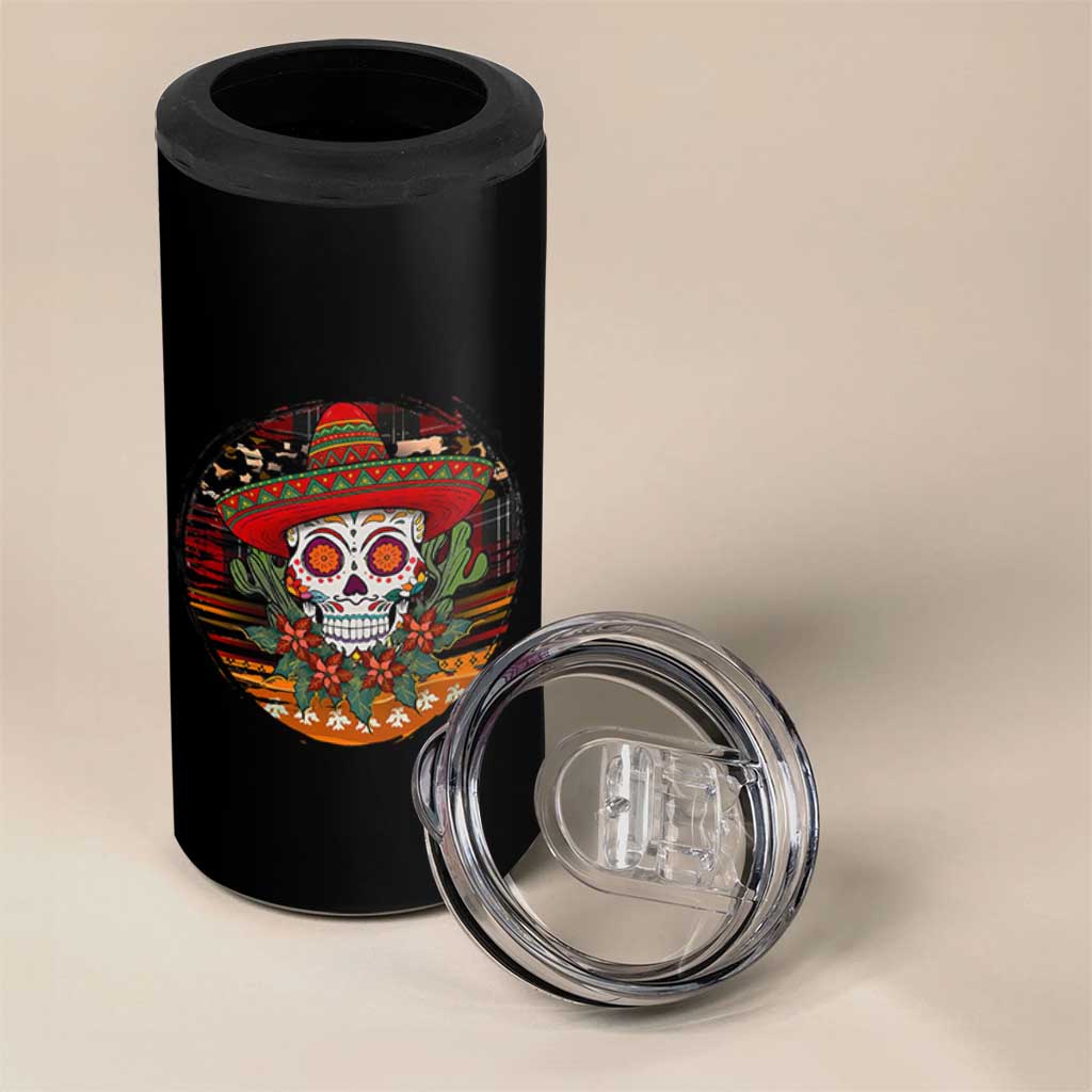 Sugar Skull Mexican Christmas 4 in 1 Can Cooler Tumbler - Wonder Print Shop