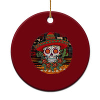 Sugar Skull Mexican Christmas Ceramic Ornament - Wonder Print Shop
