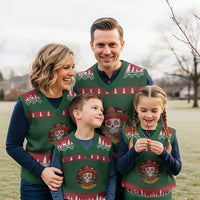 Sugar Skull Mexican Xmas V-Neck Knit Sweater Vest - Wonder Print Shop