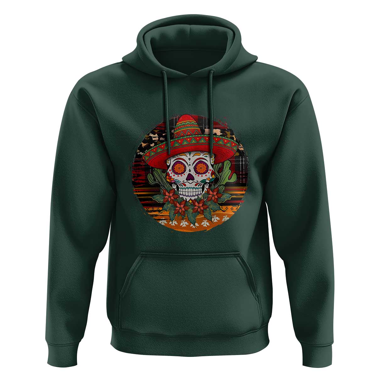 Sugar Skull Mexican Christmas Hoodie - Wonder Print Shop