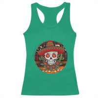 Sugar Skull Mexican Christmas Racerback Tank Top - Wonder Print Shop