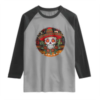 Sugar Skull Mexican Christmas Raglan Shirt - Wonder Print Shop