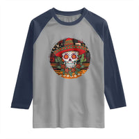 Sugar Skull Mexican Christmas Raglan Shirt - Wonder Print Shop
