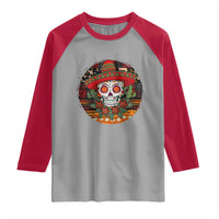 Sugar Skull Mexican Christmas Raglan Shirt - Wonder Print Shop