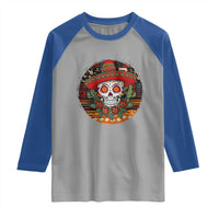 Sugar Skull Mexican Christmas Raglan Shirt - Wonder Print Shop