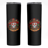 Sugar Skull Mexican Christmas Skinny Tumbler - Wonder Print Shop