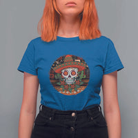 Sugar Skull Mexican Christmas T Shirt For Women - Wonder Print Shop