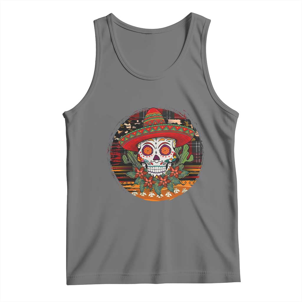 Sugar Skull Mexican Christmas Tank Top - Wonder Print Shop