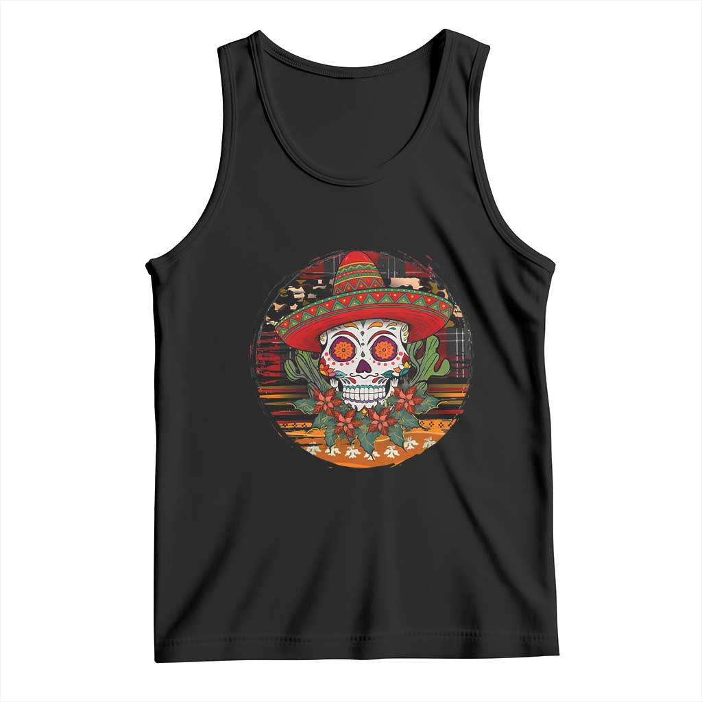 Sugar Skull Mexican Christmas Tank Top - Wonder Print Shop