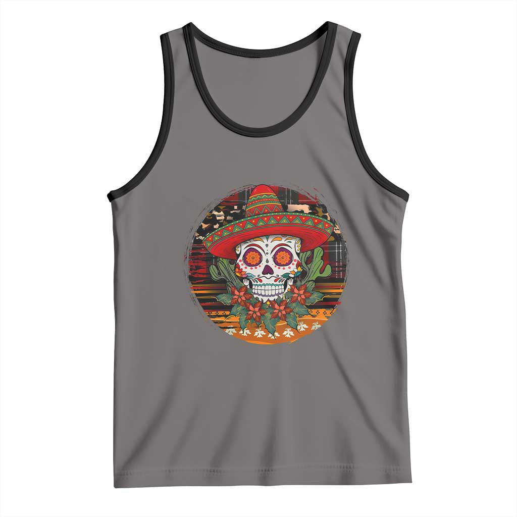 Sugar Skull Mexican Christmas Tank Top - Wonder Print Shop