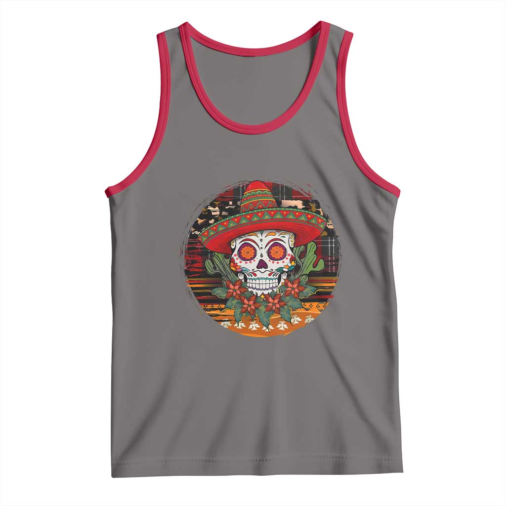 Sugar Skull Mexican Christmas Tank Top - Wonder Print Shop