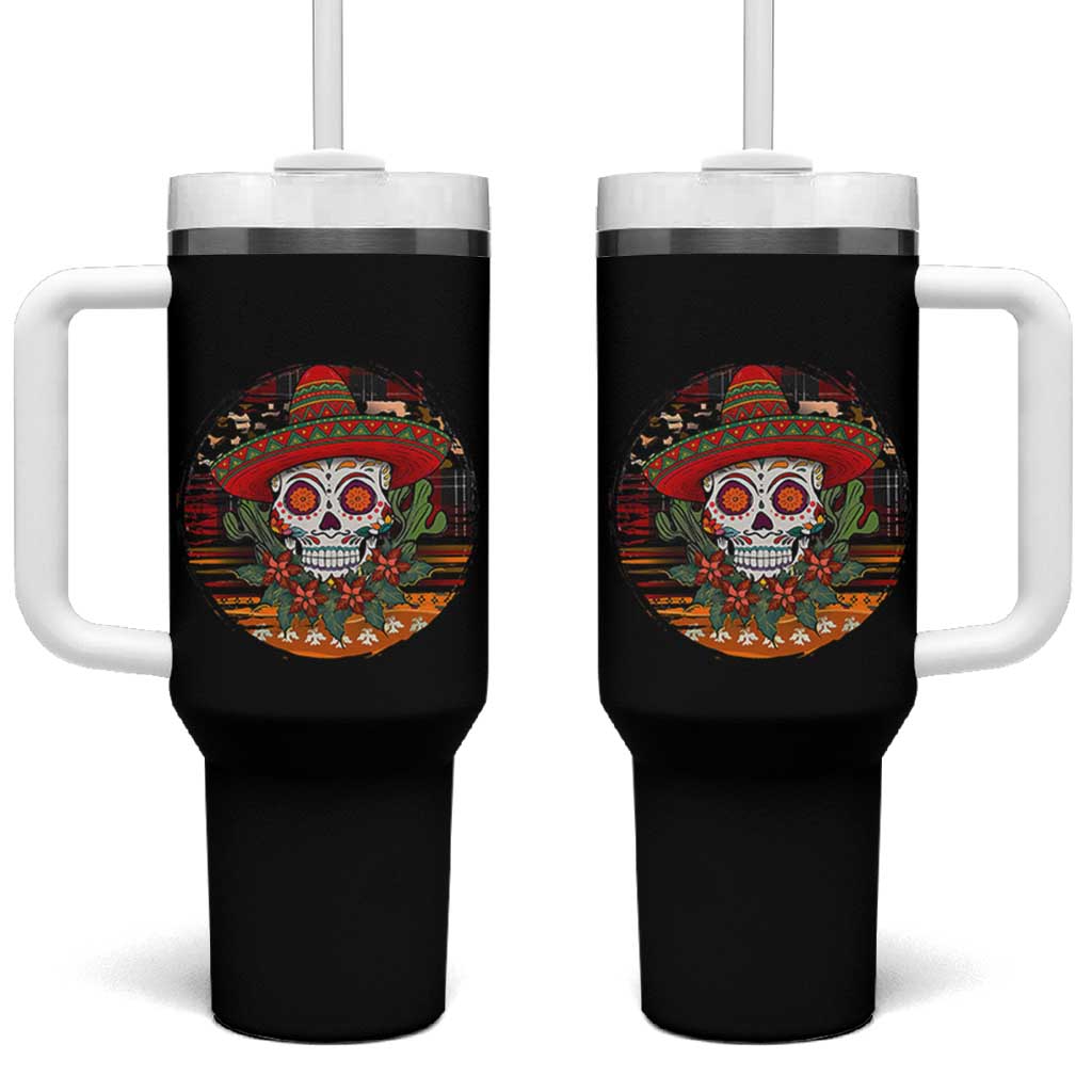 Sugar Skull Mexican Christmas Tumbler With Handle - Wonder Print Shop