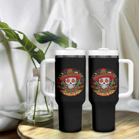 Sugar Skull Mexican Christmas Tumbler With Handle - Wonder Print Shop