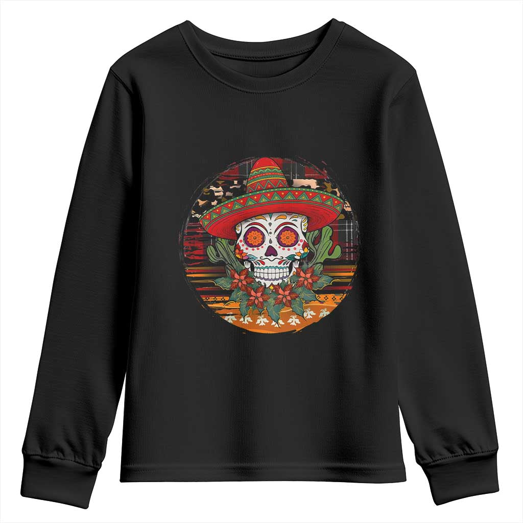 Sugar Skull Mexican Christmas Youth Sweatshirt - Wonder Print Shop