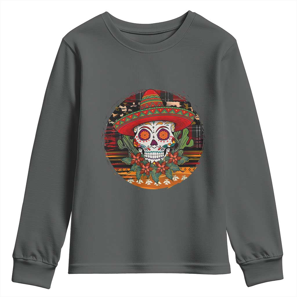 Sugar Skull Mexican Christmas Youth Sweatshirt - Wonder Print Shop