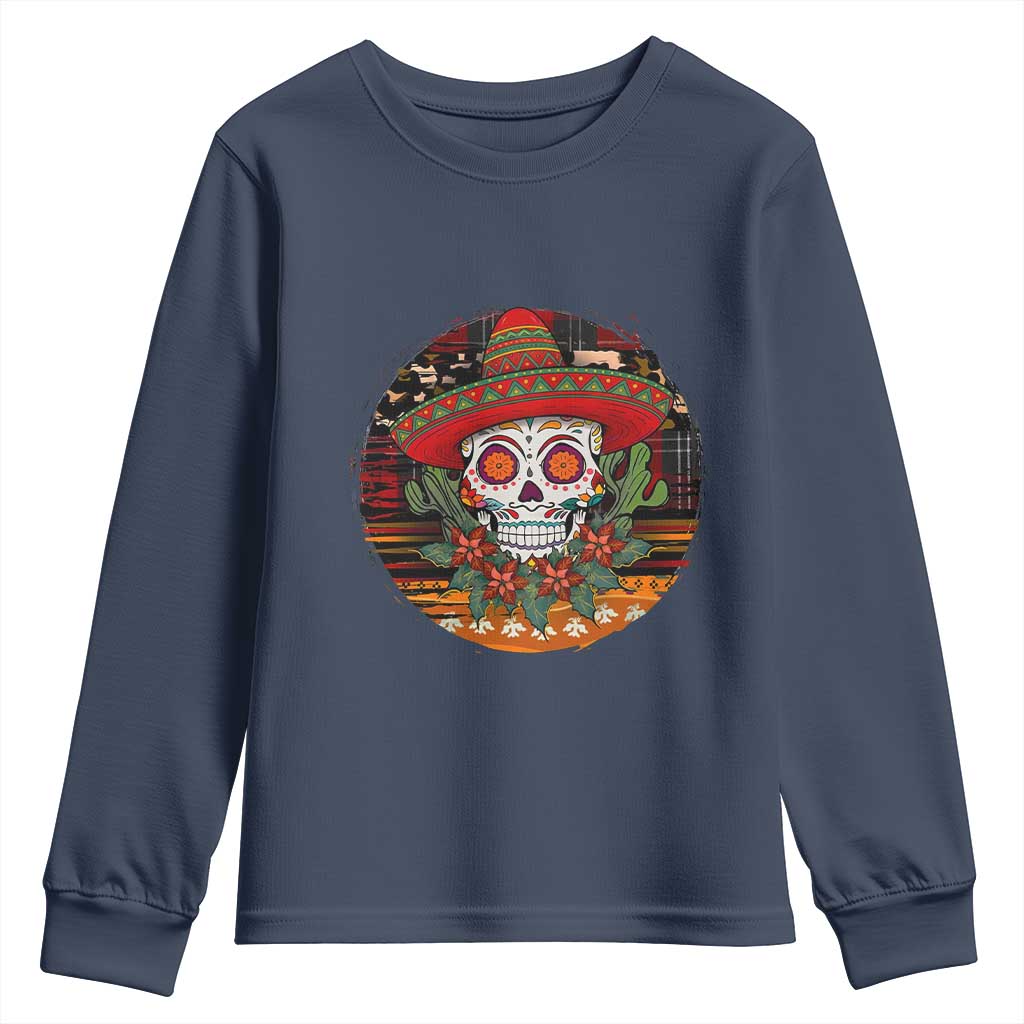 Sugar Skull Mexican Christmas Youth Sweatshirt - Wonder Print Shop