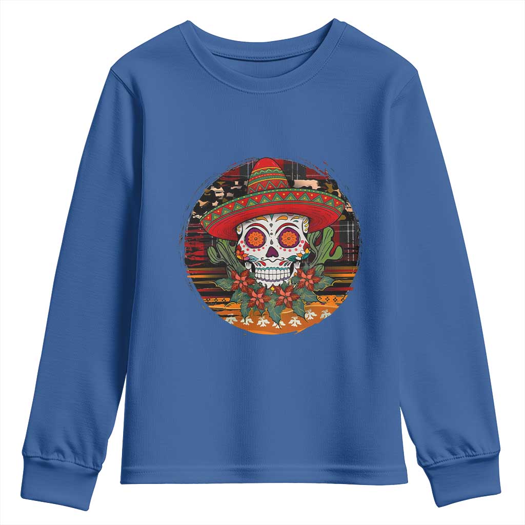 Sugar Skull Mexican Christmas Youth Sweatshirt - Wonder Print Shop