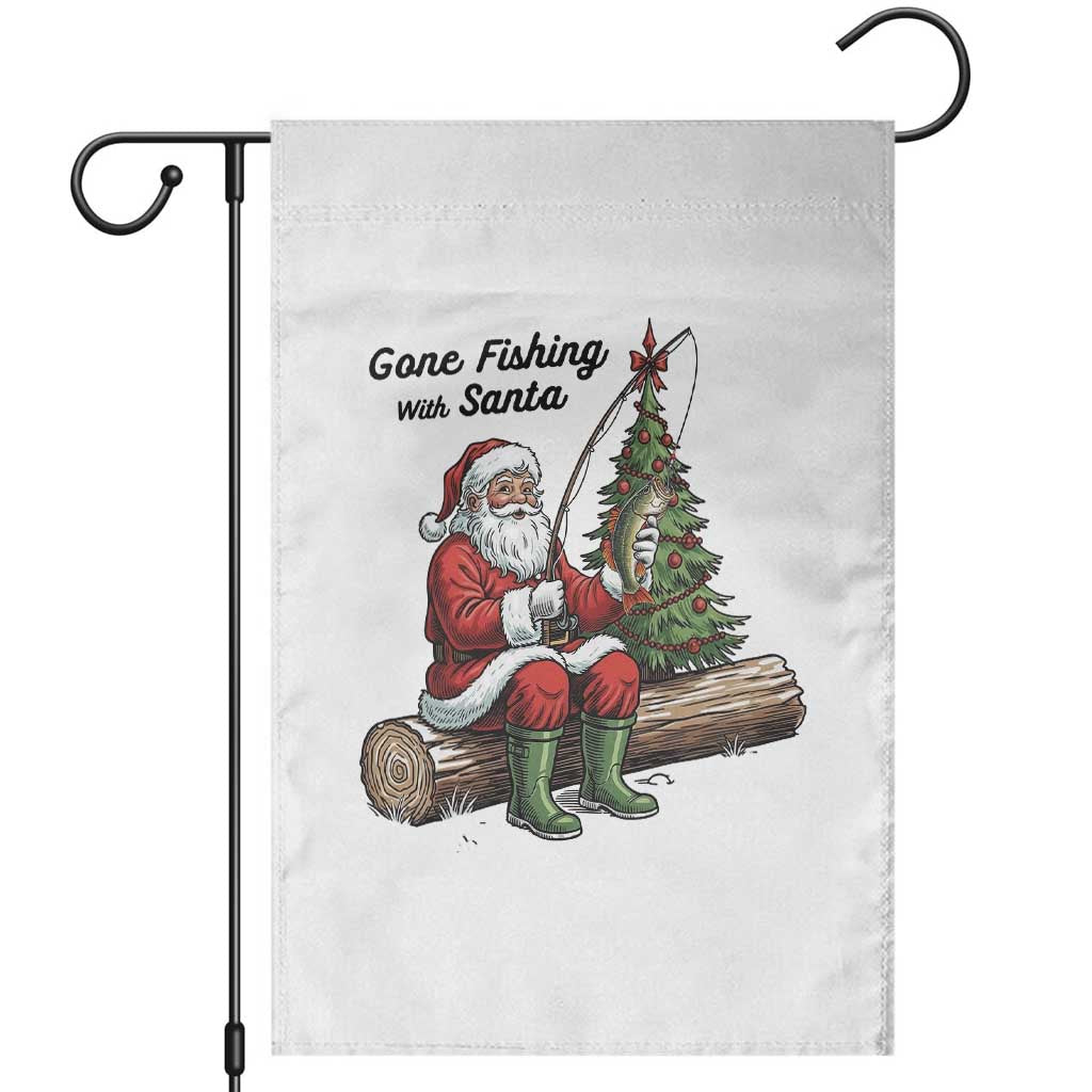Santa Fishing Chritsmas Garden Flag Funny Fisherman Xmas - Wonder Print Shop