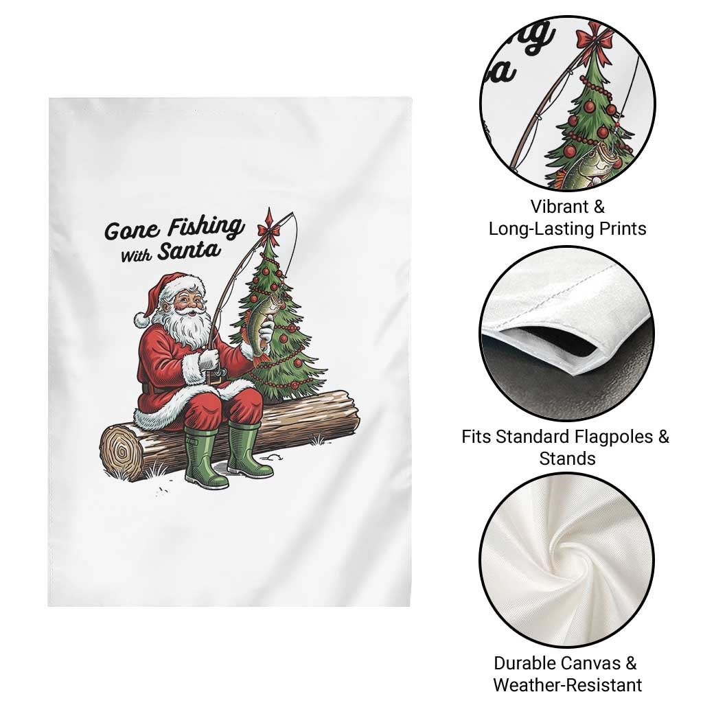 Santa Fishing Chritsmas Garden Flag Funny Fisherman Xmas - Wonder Print Shop