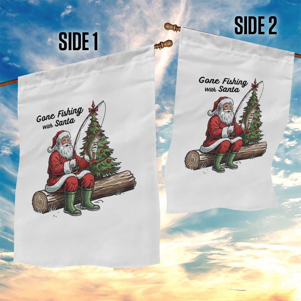 Santa Fishing Chritsmas Garden Flag Funny Fisherman Xmas - Wonder Print Shop
